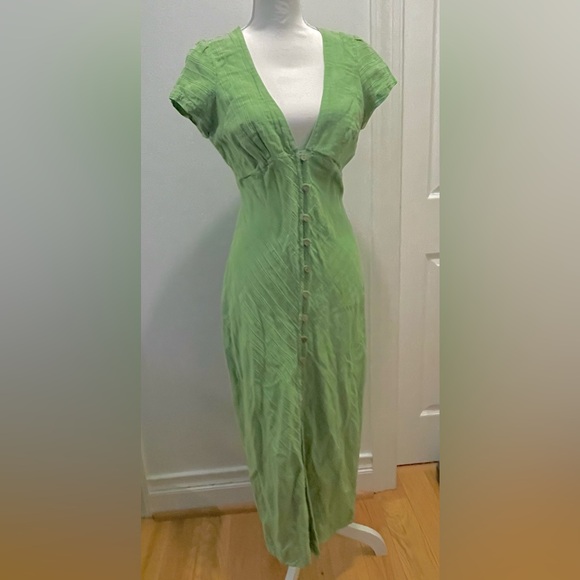 NWOT Free People Midi Dress- Jade Jungle Limited Edition - Picture 4 of 7
